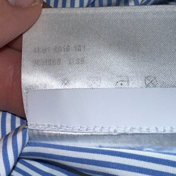 Prada Men's Stripe Down Button Shirt Blue and White Size 42, Collar 16.5 - Picture 4 of 8